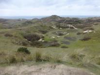 An embanked enclosure, or traverse, which would have contained a timber cartridging hut. Copyright Historic England (Samantha Barnes)