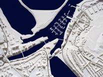 Aerial view of model made in-house. Aerial view of model made in-house.