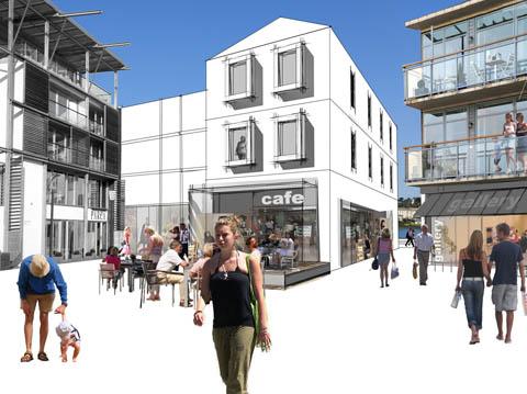 Sketch of quayside area Sketch of quayside area