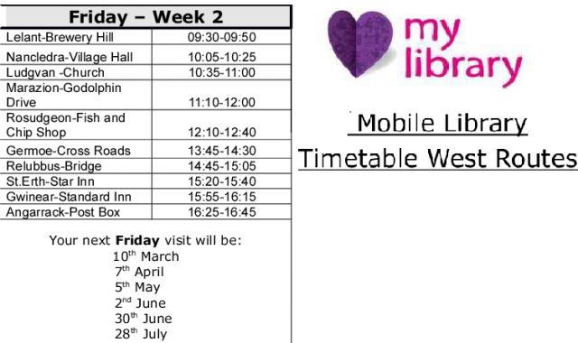 West Cornwall Week 2 timetable (March 2017 to August 2017) West Cornwall Week 2 timetable (March 2017 to August 2017)