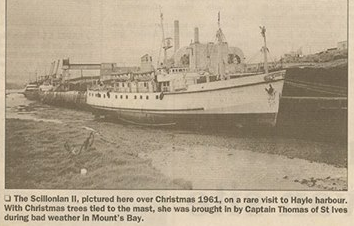 Scillonian II Christmas 1961 Hayle Harbour Scillonian II Christmas 1961 Hayle Harbour