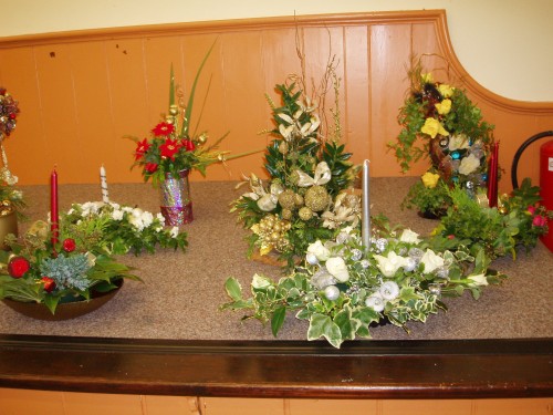 Tableau of Christmas Flower Arrangements Tableau of Christmas Flower Arrangements